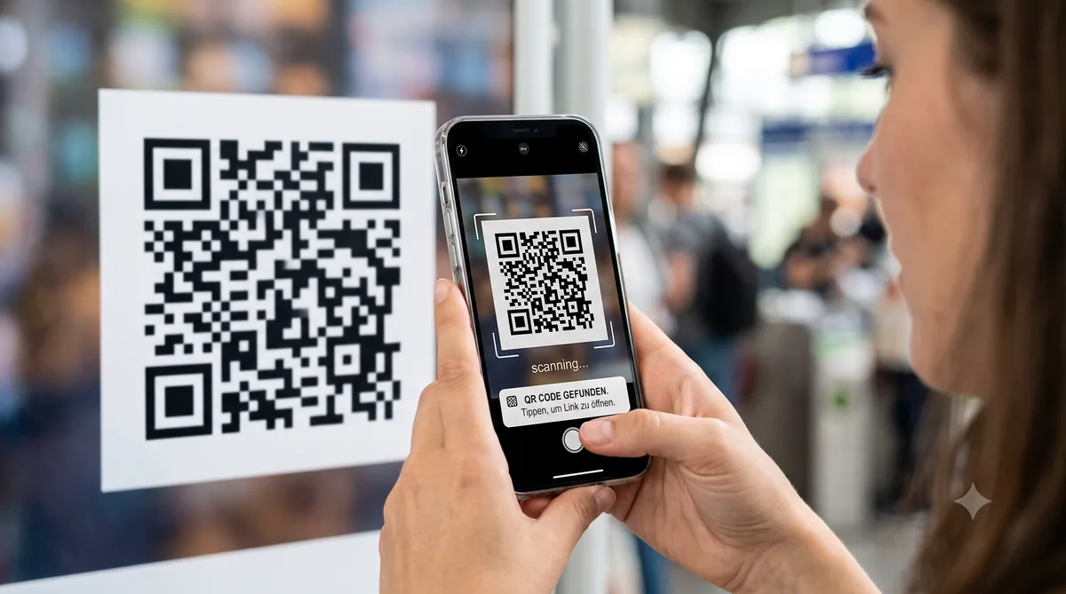 Smartphone scannt den QR-Code auf dem Ticket eines Gastes beim Event-Check-In